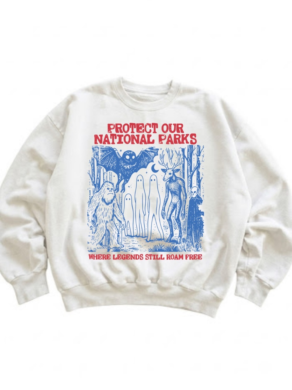 Gildan Protect Our National Parks White Graphic Sweatshirt